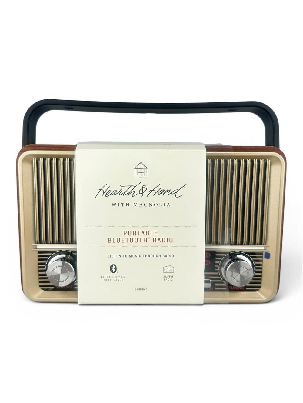 2/$40 ✨Hearth & Hand Magnolia Bluetooth Radio AM FM Portable Retro Speaker Wood